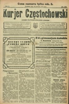 Kurjer Częstochowski : dziennik polityczno-społeczno literacki. R.3, № 160 (28 sierpnia 1921)