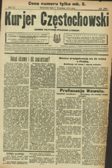 Kurjer Częstochowski : dziennik polityczno-społeczno literacki. R.3, № 163 (1 września 1921)