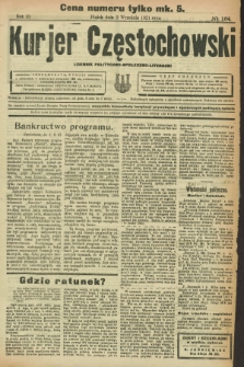 Kurjer Częstochowski : dziennik polityczno-społeczno literacki. R.3, № 164 (2 września 1921)