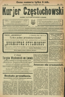 Kurjer Częstochowski : dziennik polityczno-społeczno literacki. R.3, № 172 (15 września 1921)