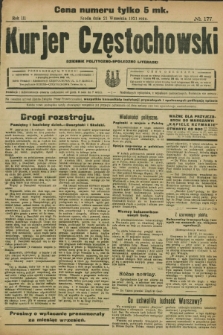 Kurjer Częstochowski : dziennik polityczno-społeczno literacki. R.3, № 177 (21 września 1921)