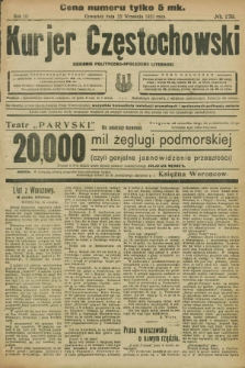 Kurjer Częstochowski : dziennik polityczno-społeczno literacki. R.3, № 178 (22 września 1921)