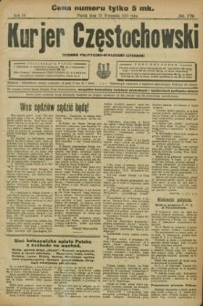 Kurjer Częstochowski : dziennik polityczno-społeczno literacki. R.3, № 179 (23 września 1921)