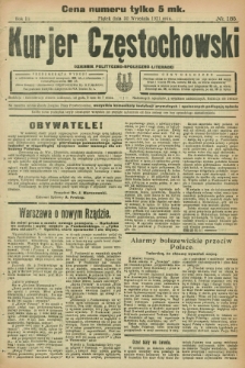 Kurjer Częstochowski : dziennik polityczno-społeczno literacki. R.3, № 185 (30 września 1921)
