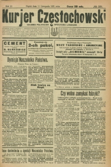 Kurjer Częstochowski : dziennik polityczno-społeczno literacki. R.3, № 201 (11 listopada 1921)