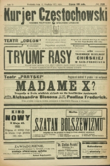 Kurjer Częstochowski : dziennik polityczno-społeczno literacki. R.3, № 226 (11 grudnia 1921)