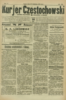 Kurjer Częstochowski : dziennik polityczno-społeczno literacki. R.4, № 96 (28 kwietnia 1922)