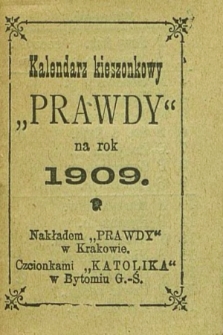 Kalendarz Kieszonkowy „Prawdy” na Rok 1909