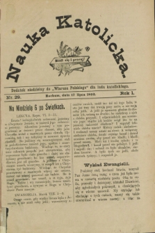 Nauka Katolicka : dodatek niedzielny do „Wiarusa Polskiego” dla ludu katolickiego. R.1, nr 29 (17 lipca 1892)