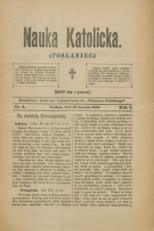 Nauka Katolicka (Posłaniec) : bezpłatny dodatek tygodniowy do „Wiarusa Polskiego”. R.8, nr 4 (26 stycznia 1899)