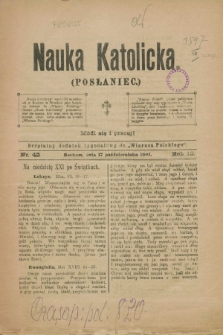 Nauka Katolicka (Posłaniec) : bezpłatny dodatek tygodniowy do „Wiarusa Polskiego”. R.10, nr 42 (17 października 1901)
