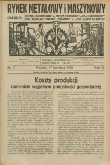 Rynek Metalowy i Maszynowy. R.9, nr 17 (27 kwietnia 1929) + dod.