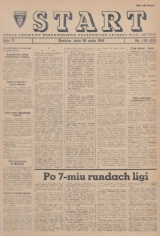 Start : organ urzędowy Krakowskiego Okręgowego Związku Piłki Nożnej. 1948, nr 1/20