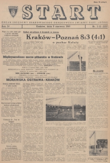 Start : organ urzędowy Krakowskiego Okręgowego Związku Piłki Nożnej. 1948, nr 3/22
