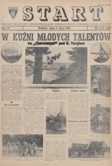 Start : organ urzędowy Krakowskiego Okręgowego Związku Piłki Nożnej. 1948, nr 8/27