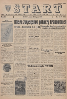 Start : organ urzędowy Krakowskiego Okręgowego Związku Piłki Nożnej. 1948, nr 10/29