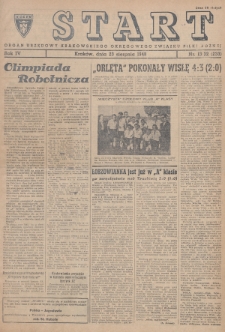 Start : organ urzędowy Krakowskiego Okręgowego Związku Piłki Nożnej. 1948, nr 13/32