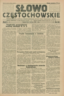 Słowo Częstochowskie : dziennik polityczny, społeczny i literacki, poświęcony sprawom miasta Częstochowy i powiatu. R.1, nr 67 (6 czerwca 1931)