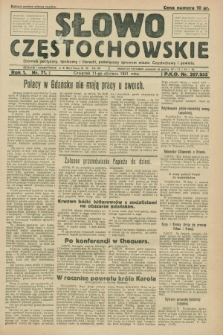Słowo Częstochowskie : dziennik polityczny, społeczny i literacki, poświęcony sprawom miasta Częstochowy i powiatu. R.1, nr 71 (11 czerwca 1931)