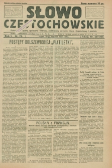 Słowo Częstochowskie : dziennik polityczny, społeczny i literacki, poświęcony sprawom miasta Częstochowy i powiatu. R.1, nr 78 (19 czerwca 1931)