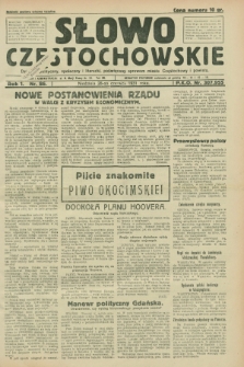 Słowo Częstochowskie : dziennik polityczny, społeczny i literacki, poświęcony sprawom miasta Częstochowy i powiatu. R.1, nr 86 (28 czerwca 1931)