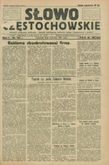 Słowo Częstochowskie : dziennik polityczny, społeczny i literacki, poświęcony sprawom miasta Częstochowy i powiatu. R.1, nr 141 (3 września 1931)