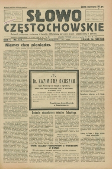 Słowo Częstochowskie : dziennik polityczny, społeczny i literacki, poświęcony sprawom miasta Częstochowy i powiatu. R.1, nr 170 (7 października 1931)
