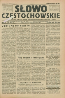 Słowo Częstochowskie : dziennik polityczny, społeczny i literacki, poświęcony sprawom miasta Częstochowy i powiatu. R.1, nr 173 (10 października 1931)
