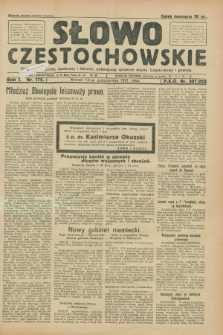 Słowo Częstochowskie : dziennik polityczny, społeczny i literacki, poświęcony sprawom miasta Częstochowy i powiatu. R.1, nr 175 (13 października 1931)