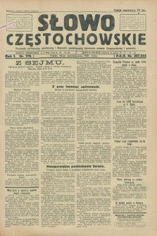 Słowo Częstochowskie : dziennik polityczny, społeczny i literacki, poświęcony sprawom miasta Częstochowy i powiatu. R.1, nr 178 (16 października 1931)