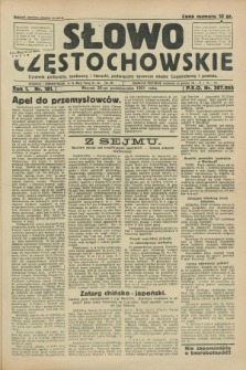 Słowo Częstochowskie : dziennik polityczny, społeczny i literacki, poświęcony sprawom miasta Częstochowy i powiatu. R.1, nr 181 (20 października 1931)