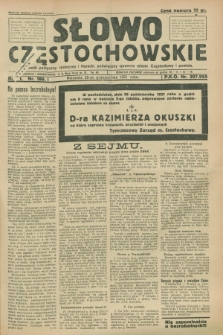 Słowo Częstochowskie : dziennik polityczny, społeczny i literacki, poświęcony sprawom miasta Częstochowy i powiatu. R.1, nr 186 (25 października 1931)