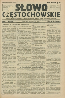 Słowo Częstochowskie : dziennik polityczny, społeczny i literacki, poświęcony sprawom miasta Częstochowy i powiatu. R.1, nr 206 (18 listopada 1931)