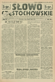 Słowo Częstochowskie : dziennik polityczny, społeczny i literacki, poświęcony sprawom miasta Częstochowy i powiatu. R.2, nr 33 (11 lutego 1932)