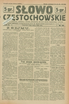 Słowo Częstochowskie : dziennik polityczny, społeczny i literacki, poświęcony sprawom miasta Częstochowy i powiatu. R.2, nr 63 (17 marca 1932)