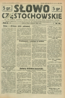 Słowo Częstochowskie : dziennik polityczny, społeczny i literacki, poświęcony sprawom miasta Częstochowy i powiatu. R.2, nr 93 (23 kwietnia 1932)