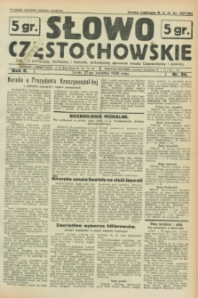 Słowo Częstochowskie : dziennik polityczny, społeczny i literacki, poświęcony sprawom miasta Częstochowy i powiatu. R.2, nr 96 (27 kwietnia 1932)