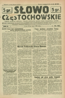 Słowo Częstochowskie : dziennik polityczny, społeczny i literacki, poświęcony sprawom miasta Częstochowy i powiatu. R.2, nr 169 (27 lipca 1932)