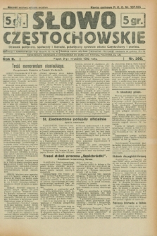 Słowo Częstochowskie : dziennik polityczny, społeczny i literacki, poświęcony sprawom miasta Częstochowy i powiatu. R.2, nr 206 (9 września 1932)