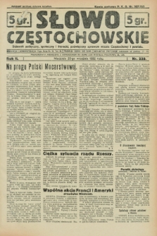 Słowo Częstochowskie : dziennik polityczny, społeczny i literacki, poświęcony sprawom miasta Częstochowy i powiatu. R.2, nr 220 (25 września 1932)