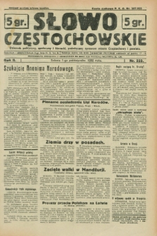 Słowo Częstochowskie : dziennik polityczny, społeczny i literacki, poświęcony sprawom miasta Częstochowy i powiatu. R.2, nr 225 (1 października 1932)