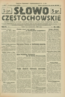 Słowo Częstochowskie : dziennik polityczny, społeczny i literacki, poświęcony sprawom miasta Częstochowy i powiatu. R.2, nr 230 (7 października 1932)