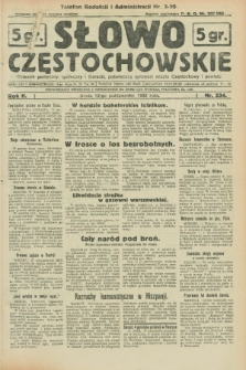Słowo Częstochowskie : dziennik polityczny, społeczny i literacki, poświęcony sprawom miasta Częstochowy i powiatu. R.2, nr 234 (12 października 1932)