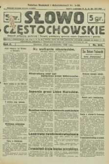 Słowo Częstochowskie : dziennik polityczny, społeczny i literacki, poświęcony sprawom miasta Częstochowy i powiatu. R.2, nr 244 (23 października 1932)