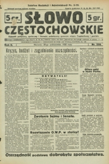 Słowo Częstochowskie : dziennik polityczny, społeczny i literacki, poświęcony sprawom miasta Częstochowy i powiatu. R.2, nr 250 (30 października 1932)