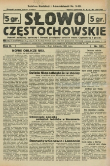 Słowo Częstochowskie : dziennik polityczny, społeczny i literacki, poświęcony sprawom miasta Częstochowy i powiatu. R.2, nr 261 (13 listopada 1932)