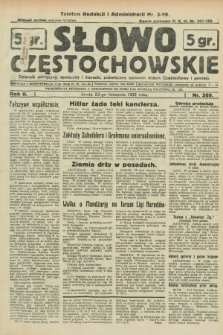 Słowo Częstochowskie : dziennik polityczny, społeczny i literacki, poświęcony sprawom miasta Częstochowy i powiatu. R.2, nr 269 (23 listopada 1932)