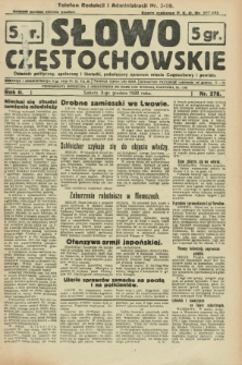 Słowo Częstochowskie : dziennik polityczny, społeczny i literacki, poświęcony sprawom miasta Częstochowy i powiatu. R.2, nr 278 (3 grudnia 1932)