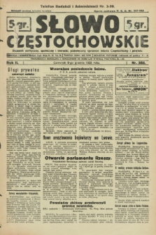 Słowo Częstochowskie : dziennik polityczny, społeczny i literacki, poświęcony sprawom miasta Częstochowy i powiatu. R.2, nr 282 (8 grudnia 1932)