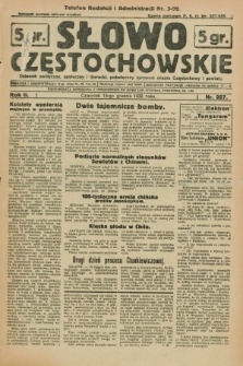 Słowo Częstochowskie : dziennik polityczny, społeczny i literacki, poświęcony sprawom miasta Częstochowy i powiatu. R.2, nr 287 (15 grudnia 1932)